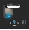 Projector Façade Luminaire V-TAC 17W LED Motion Sensor Round Black IP65 VT-11020S-RD-B 4000K 2480lm