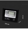 LED Solar Projector V-TAC 20W Black IP65, Remote Control, Timer VT-60W 6000K 1650lm
