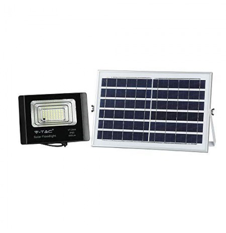 V-TAC 12W Black IP65 Solar LED Projector, Remote Control, Timer VT-25W 6000K 550lm