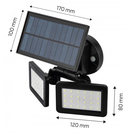Solar wall lamp SMD LED 450 lm