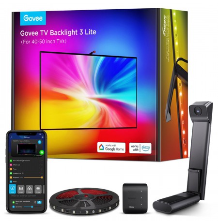 Govee H6097 TV Backlight 3 Lite | Taśma LED | podświetlenie dla TV 40-50 cali, RGBICW, Wi-Fi+Bluetooth