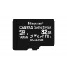 KINGSTON 32GB microSDHC Canvas Select Plus 100R A1 C10 Card + ADP