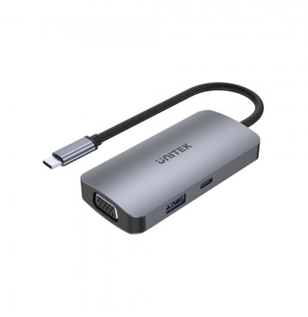 UNITEK HUB USB-C 1XUSB 3.1 GEN1 VGA 2XHDMI PD MST