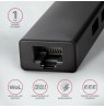 AXAGON HMC-GL3A USB-C hub, 3x USB-A, Gbit-LAN, black