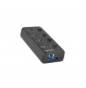 NATEC NHU-1557 Hub USB 3.0 Mantis2 4-ports on/off with AC Adapter Black