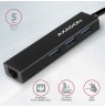 AXAGON HMA-GL3A Multiport Hub, USB 3.0 Type-A, Gbit-LAN, 3x USB-A, microSD