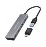 Graugear USB Hub, 4 ports, 2x USB-A, 2x USB-C, incl. USB-C adapter