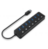 Gembird UHB-U3P7P-01  7-port USB 3.1 (Gen 1) hub with switches, black