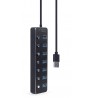 Gembird UHB-U3P7P-01  7-port USB 3.1 (Gen 1) hub with switches, black