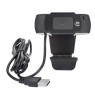 Manhattan USB Webcam, Two Megapixels, 1080p Full HD, USB-A, Integrated Microphone, Adjustable Clip Base, 30 frame per second, Bl