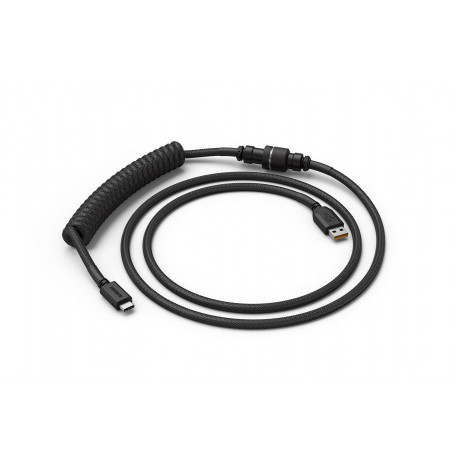 Glorious Coiled Cable Phantom Black, USB-C to USB-A, 1.37m - black