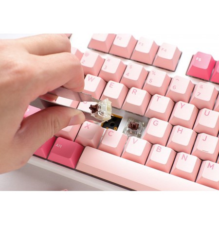 Ducky One 3 Gossamer TKL Pink Gaming Keyboard - MX-Speed-Silver (US)