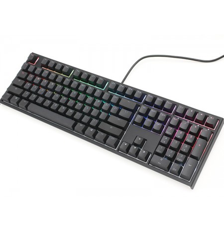 Ducky One 2 Backlit PBT Gaming Keyboard, MX-Nature-White, RGB LED - black