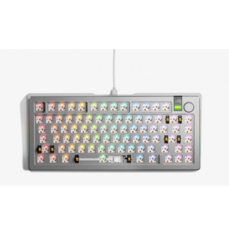 Glorious GMMK 3 Pro 75% custom gaming keyboard barebone, ANSI layout, silver