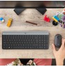Logitech Slim Wireless Combo MK470 keyboard RF Wireless QWERTY US International Graphite