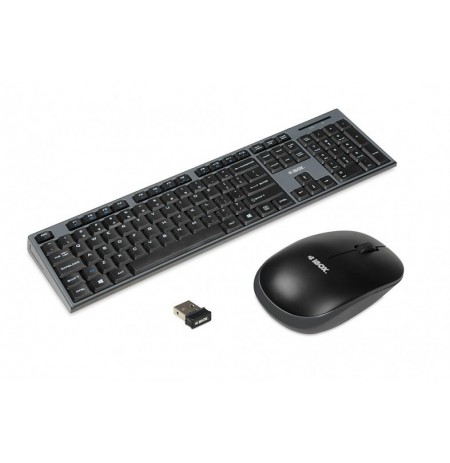 Keyboard + mouse Set IBOX DESKTOP PRO KIT IKMS606W (USB 2.0, (US), black color, Optical, 1200 DPI)
