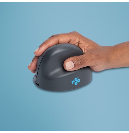 R-Go Tools Vertical mouse R-Go HE Basic, ergonomic mouse, medium (hand size ≥ 185 mm), right-handed, Bluetooth, grey