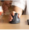 R-Go Tools Vertical mouse R-Go HE Basic, ergonomic mouse, medium (hand size ≥ 185 mm), right-handed, Bluetooth, grey