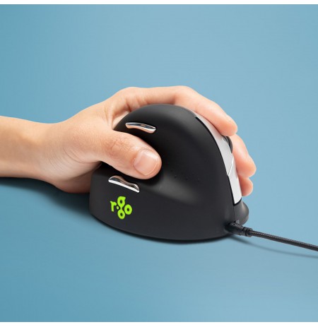 R-Go Tools Ergonomic mouse R-Go HE Break with break software, medium (hand size 165-185 mm), left-handed, Wired, black
