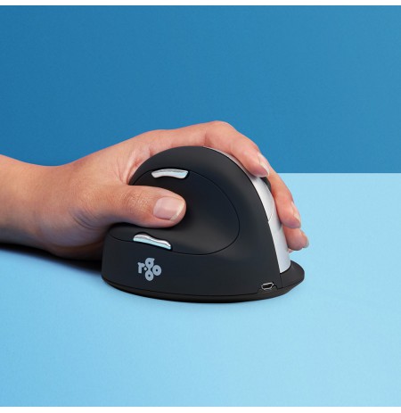 R-Go Tools Ergonomic mouse R-Go HE Break with break software, large (hand size ? 185 mm), left-handed, Bluetooth, black
