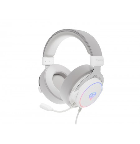 GENESIS NEON 764 RGB OVER-EAR HEADPHONES WITH MICROPHONE BACKLIGHT WHITE USB