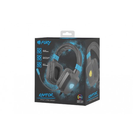 FURY NFU-1584 headphones/headset Wired Head-band Gaming Black, Blue