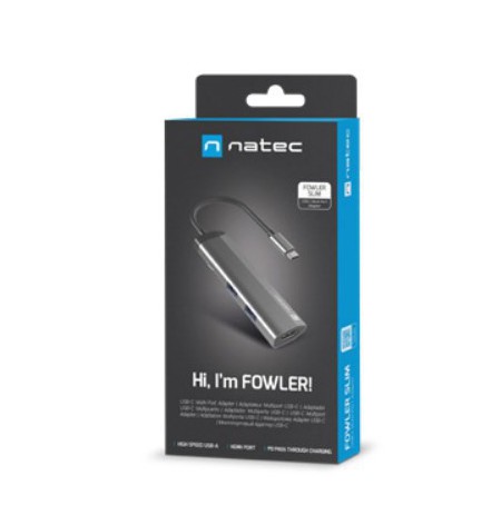 NATEC Fowler Slim Wired USB 3.2 Gen 1 (3.1 Gen 1) Type-C Black, Chrome
