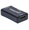 Manhattan HDMI Repeater, 4K@60Hz, Active, Boosts HDMI Signal up to 40m, Black, Three Year Warranty, Blister