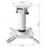 Projector Mount Ceiling 20cm 15kg White Adjustable