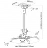 Techly Projector Ceiling Support Extension 380-580 mm Silver ICA-PM 18S