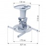 Techly Universal Ceiling Bracket for Projector, White ICA-PM 100WH