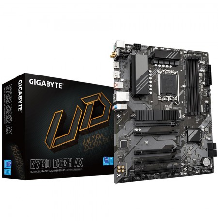 Gigabyte B760 DS3H AX Motherboard - Supports Intel Core 14th Gen CPUs, 8+2+1 Phases Digital VRM, up to 7600MHz DDR5 (OC), 2xPCIe