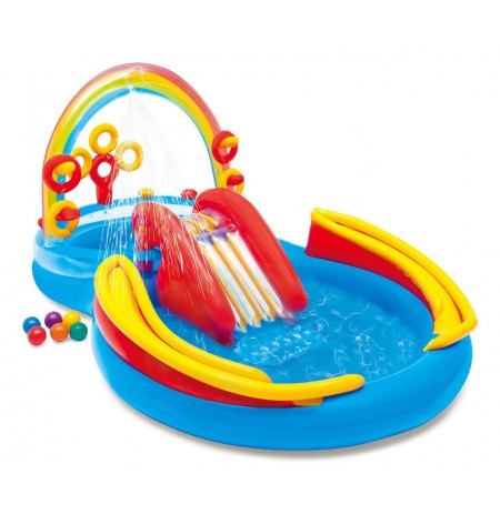 Rainbow pool with inflatable slide in box 297x193x135cm 57453NP INTEX