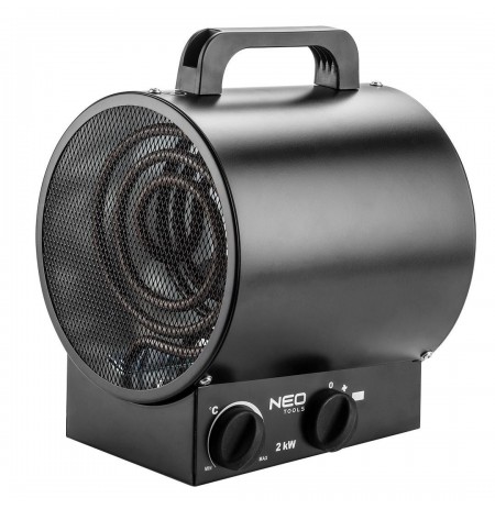 NEO TOOLS 90-065 electric space heater Stainless steel 2000 W Black