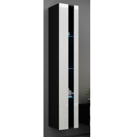 Shelf unit VIGO NEW 180/40/30 black/white gloss