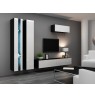 Shelf unit VIGO NEW 180/40/30 black/white gloss