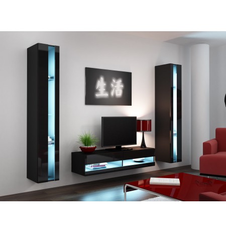Shelf unit VIGO NEW 180/40/30 black/black gloss
