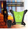 Maclean MCE420 High Visibility Vest Backpack Safety LED Indicator Light USB Rechargeable Remote Control Adjustable Direction Ind