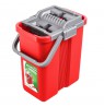 GreenBlue Flat Mop with Bucket and Wringer, Two HQ Microfiber Cartridges, 8L Capacity, MaxiClean GB850