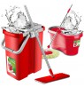 GreenBlue Flat Mop with Bucket and Wringer, Two HQ Microfiber Cartridges, 8L Capacity, MaxiClean GB850