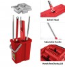 GreenBlue Flat Mop with Bucket and Wringer, Two HQ Microfiber Cartridges, 8L Capacity, MaxiClean GB850