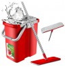 GreenBlue Flat Mop with Bucket and Wringer, Two HQ Microfiber Cartridges, 8L Capacity, MaxiClean GB850