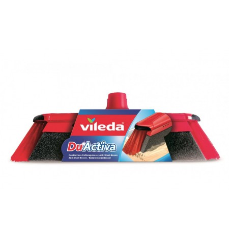 Vileda 151221 broom Indoor Soft / Hard bristle Polyethylene terephthalate (PET), Rubber Black, Grey, Red