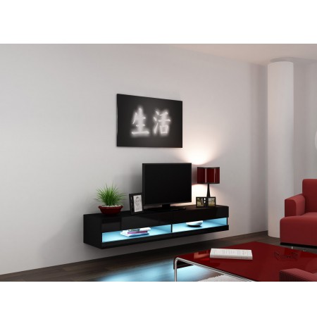 TV stand  VIGO NEW 30/180/40 black/black gloss
