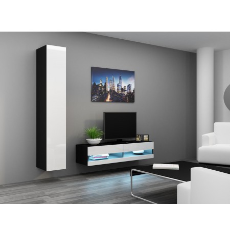 TV stand  VIGO NEW 30/140/40 black/white gloss