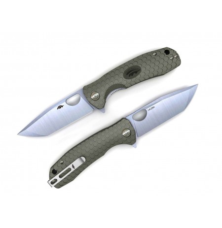 Honey Badger Tanto Knife 14C28N Medium Green