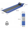 NILS CAMP self-inflating mat with cushion NC4349 Blue-grey