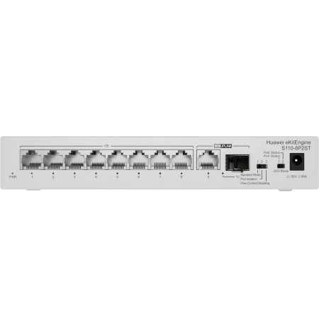 Huawei S110-8P2ST | Switch | 8x GE PoE+, 1x SFP, 1x GE, 124W, AC
