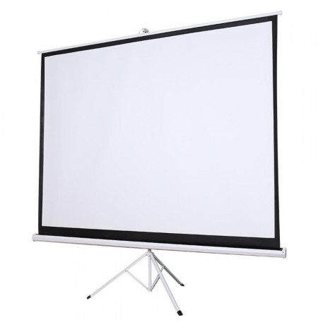 Silelis ET-1 100" Projection Screen (180x180 cm, 1:1), Auto-Roll-Up, Tripod/Stand
