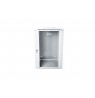 19" 15U wall-mounted network rack cabinet 600x600, glass door, grey, split design, assembled, 60kg